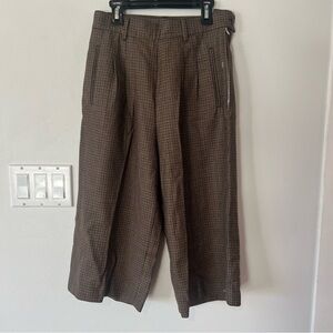 Maison Margiela Paris Brown Plaid Women's Trousers Wool Coulettes  Women’s 40 /1